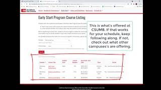 How to Enroll in Early Start Classes
