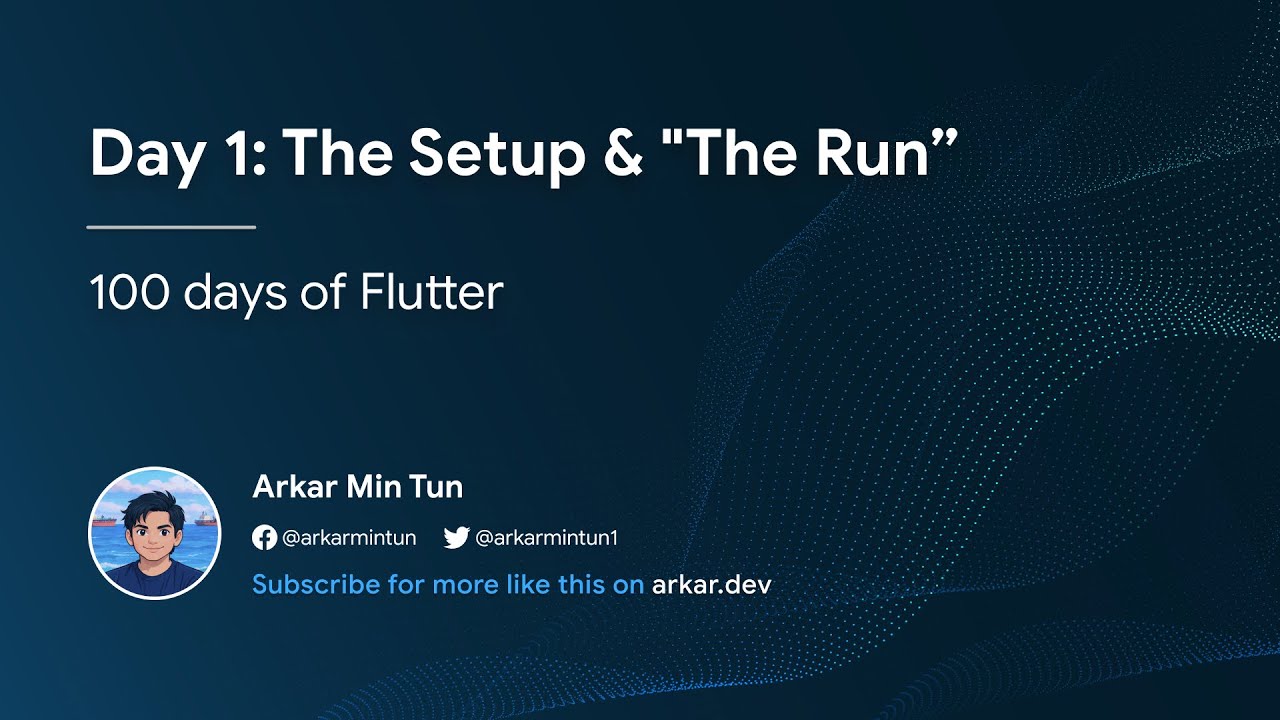 Day 1: The Setup & The Run (100 days of Flutter)
