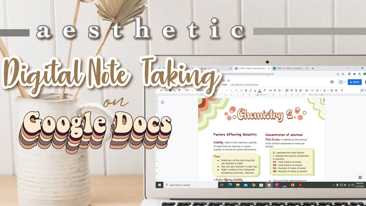 how-to-make-aesthetic-digital-note-taking-on-google-docs-free-template-youtube