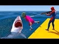 Scary Teacher 3d - Spiderman vs Miss&#39;T. Shark Sea Boat Episode - Game Animation