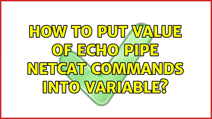 How to put value of echo pipe netcat commands into variable?