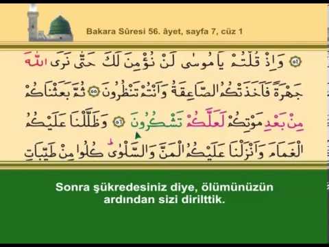 bakara suresi 1 15 sayfalar youtube