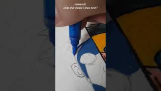 Drawing Mark from invincible but four different style (pt2)#art #shorts