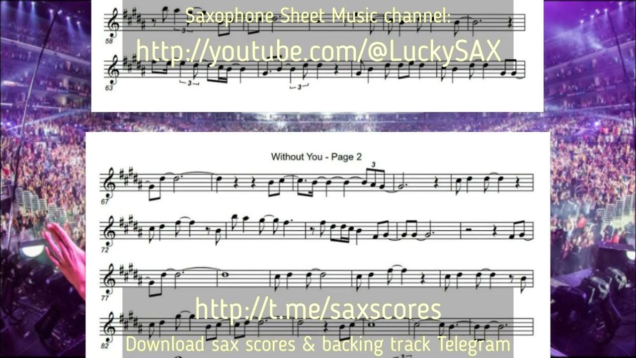 David Guetta - Whithout You | Sheet Music | Alto Saxophone.