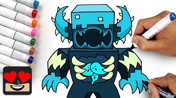 How To Draw Minecraft Warden | Step By Step Tutorial