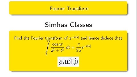 #MA3351, #BMAT102L - Fourier Transform - Problem 13
