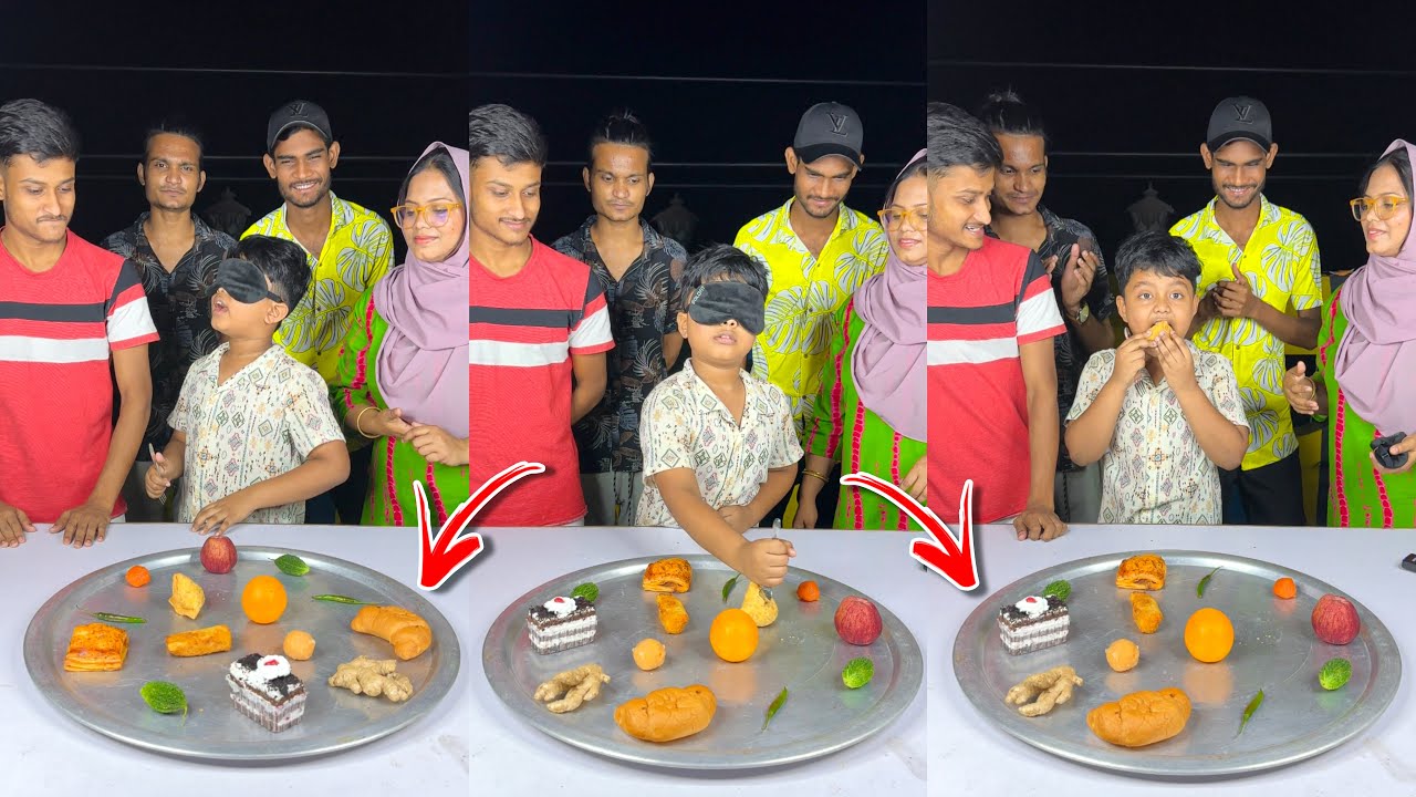 চোখ বন্ধ করে কাটা চামচ দিয়ে পছন্দের খাবার টুলে নাও😍 দারুন মজার খেলা ❤️