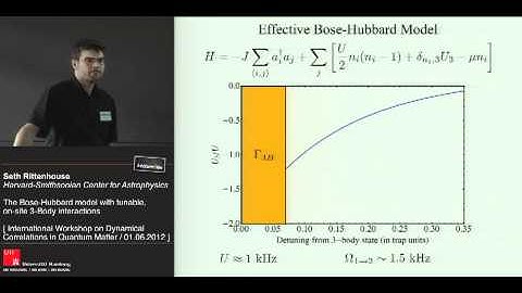 Seth Rittenhouse The Bose-Hubbard model with tunable, three-body onsite interactions