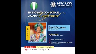 Chief (Mrs) Bintu Fatima Tinubu || The Iyalode of Lagos || Honorary Doctorate Award Conferment
