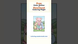 Mama Pig Reading A Storybook To Two Piglets🖍️ Free Coloring Page Online!