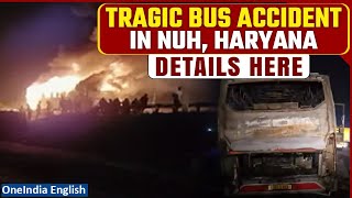 Haryana Bus Accident: Fire Breaks Out in Haryana's Nuh District Eight Burnt Alive, Over 20 Injured