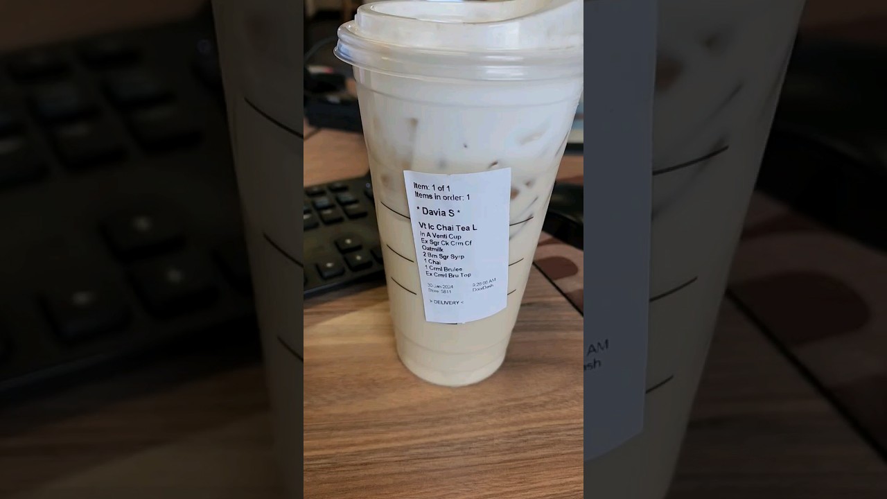 That oatmilk be hitting🙌🏽 Starbucks venti chai tea 