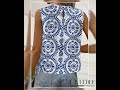 Printed Crew Neck Sleeveless Top