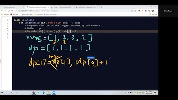 Leetcode 300. Longest Increasing Subsequence. Dynamic Programming. Python