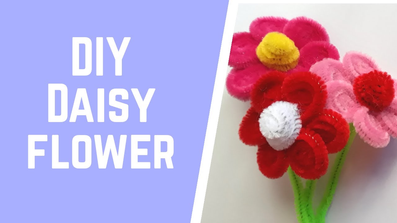 DIY How To Make A Daisy Flower Using Pipe Cleaner YouTube