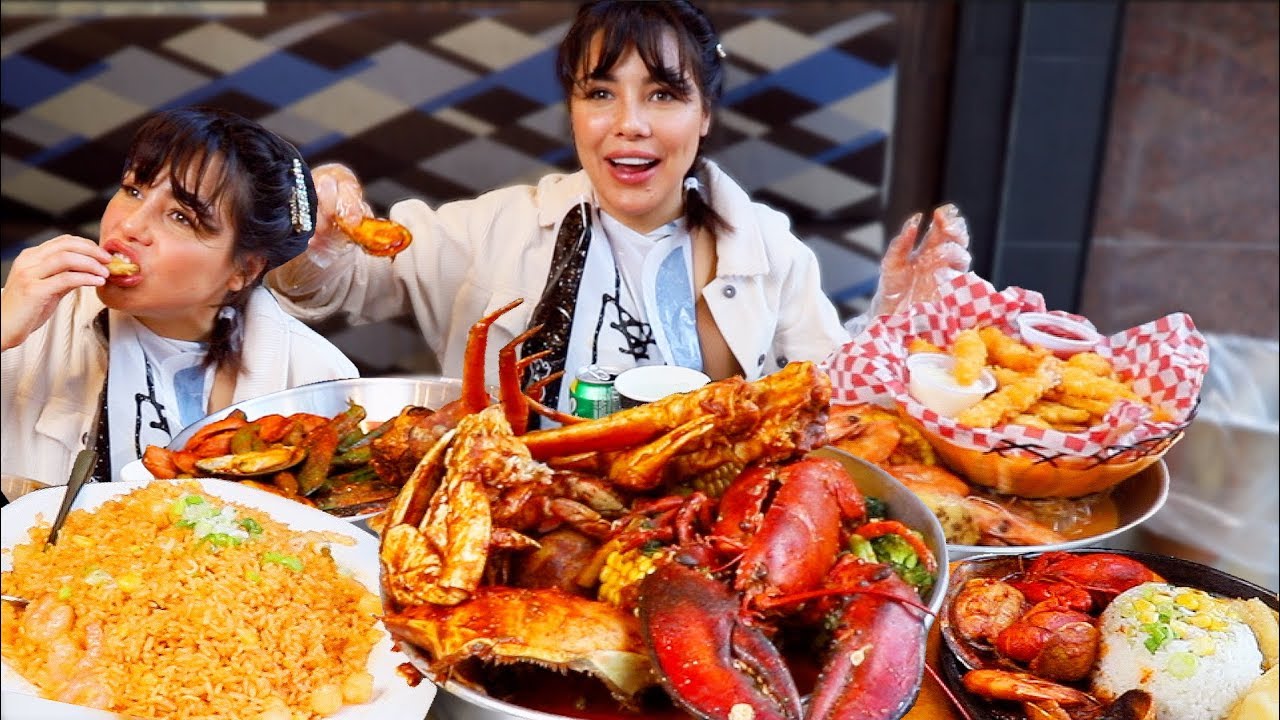 SEAFOOD BOIL & ASSORTED FRIED FOODS MUKBANG 먹방 CAPTAINS BOIL IN TORONTO