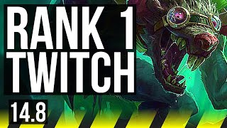 TWITCH & Braum vs CAITLYN & Hwei (ADC) | Rank 1 Twitch, 15/1/5, Legendary | TR Challenger | 14.8