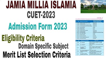 Jamia Millia Islamia CUET Admission Form 2023-24 | how to fill jamia cuet admission form 2023-24