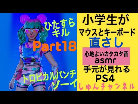 パート18ひたすらキル Fortnite 直差し スキン トロピカルパンチゾーイ バルーンアックス小学生がキーボードとマウスでPS4の（フォートナイト）のゲーム中 asmr 手元動画 しゅんチャンネル