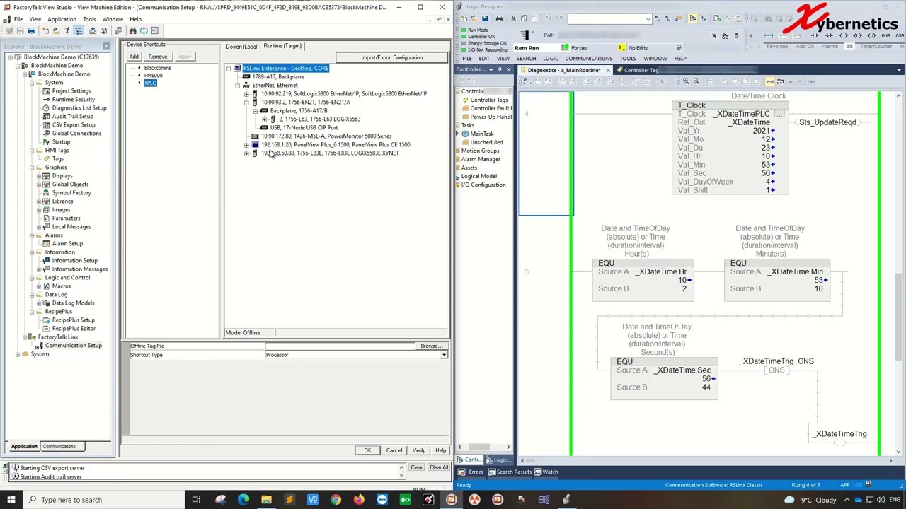 Synchronize PanelView Clock With ControlLogix With Example Logic