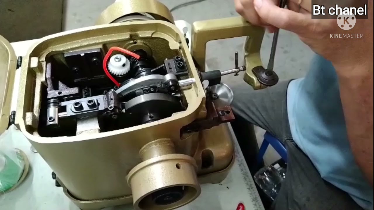 Sửa máy may giày da. ( Thay bánh răng đẩy liệu).