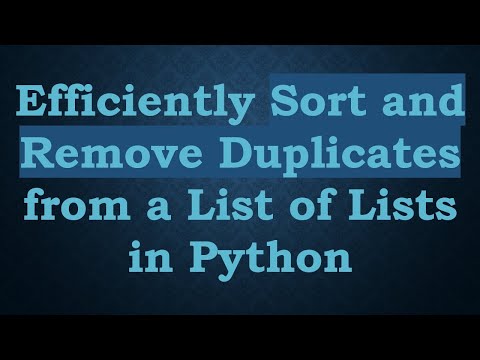 Efficiently Sort and