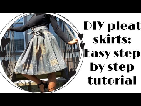 How to Sew box Pleat Skirt | Detailed step by step tutorial | Easy DIY ...