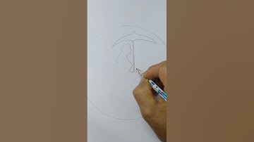 vẽ bút chì một nét, tình yêu đôi lứa,trong cơn mưa ☔  cực kỳ nhanh.