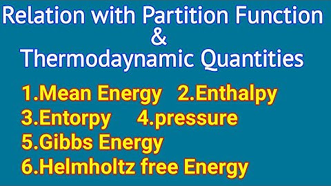 Partition function and thermodynamic quantities | Relation between partition function and entropy
