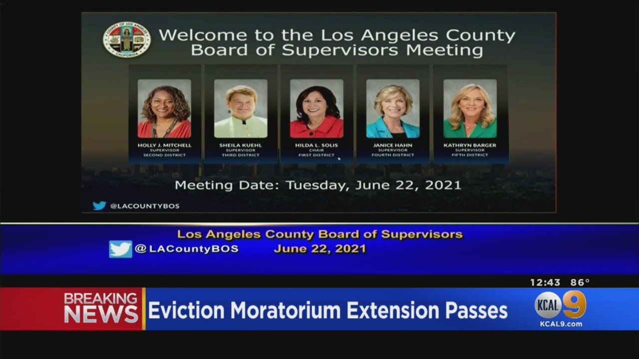 LA County Board Of Supervisors Extends Eviction Moratorium - YouTube