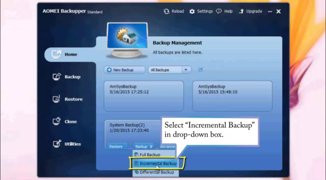 How to Make Incremental/Differential Backup with AOMEI Backupper? YouTube