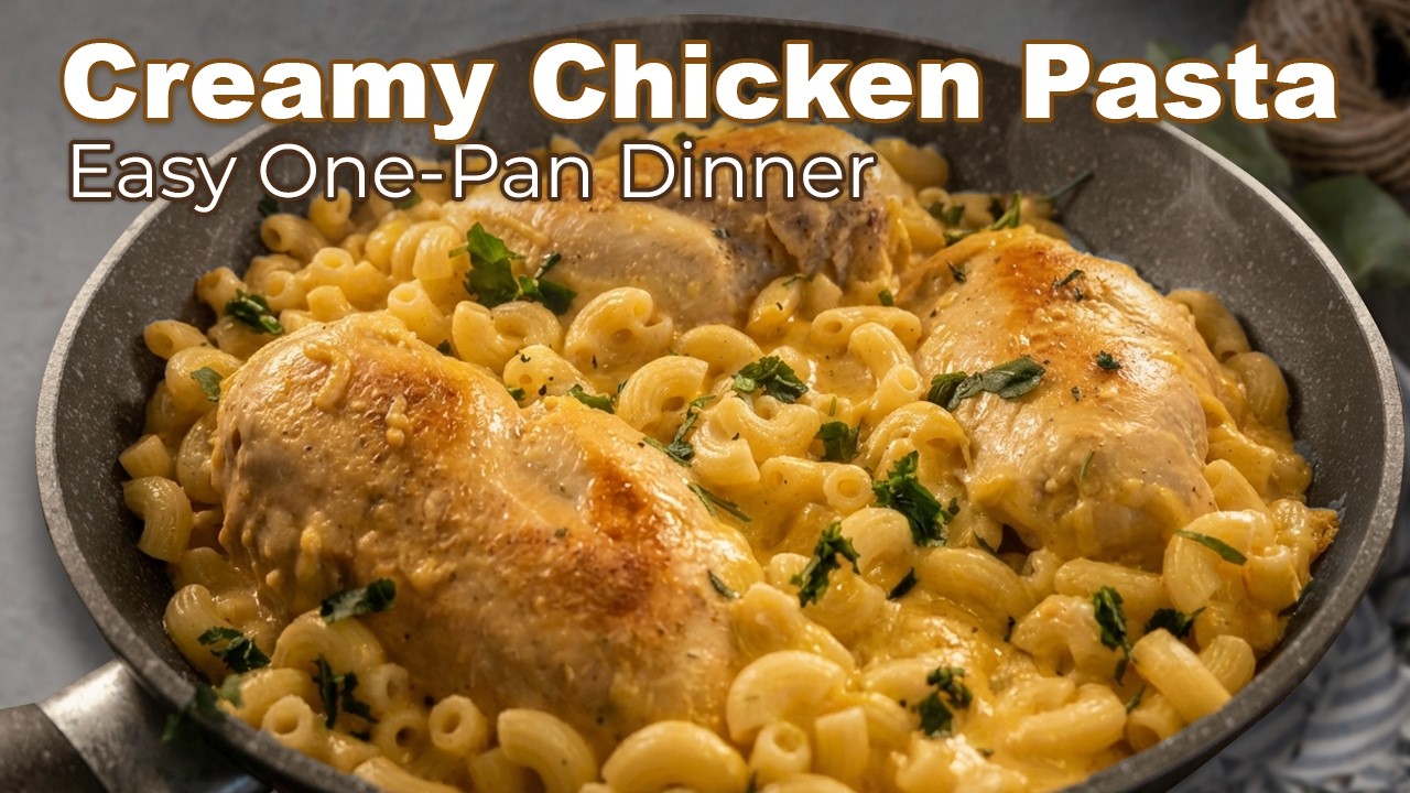 Приготовление этой сливочной пасты с курицей занимает всего 20 минут. | Ужин на одной сковороде