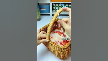 How to weave rattan basket with handle  #diy #handmadetoran #handmade #rattan #crochet #handweaving