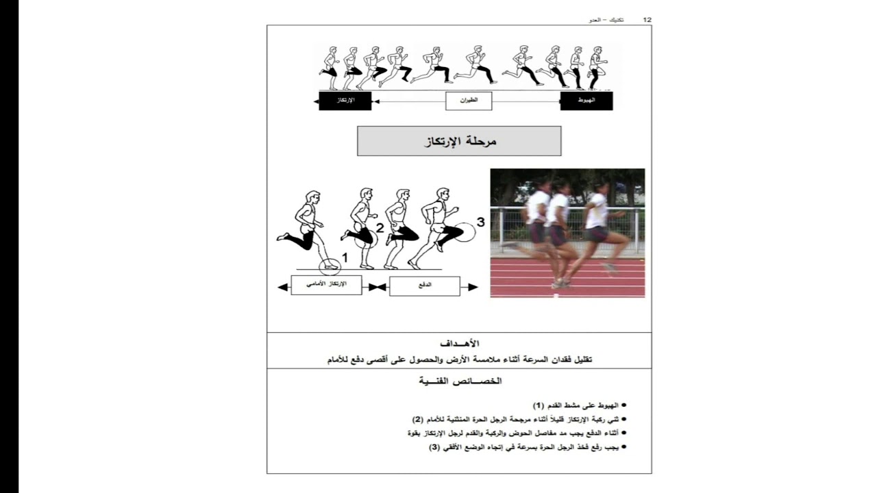 التسلسل الحركي لعدو المسافات القصيرة والخطوات التعليمية