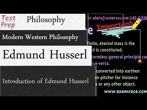 Edmund Husserl: Modern Western Philosophy (Philosophy) Introduction