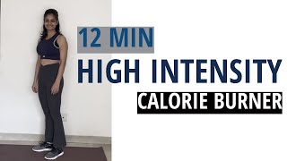 12 MIN CALORIE BURNER HIIT WORKOUT | Full body Cardio & Strength | No Equipment | No Repeat