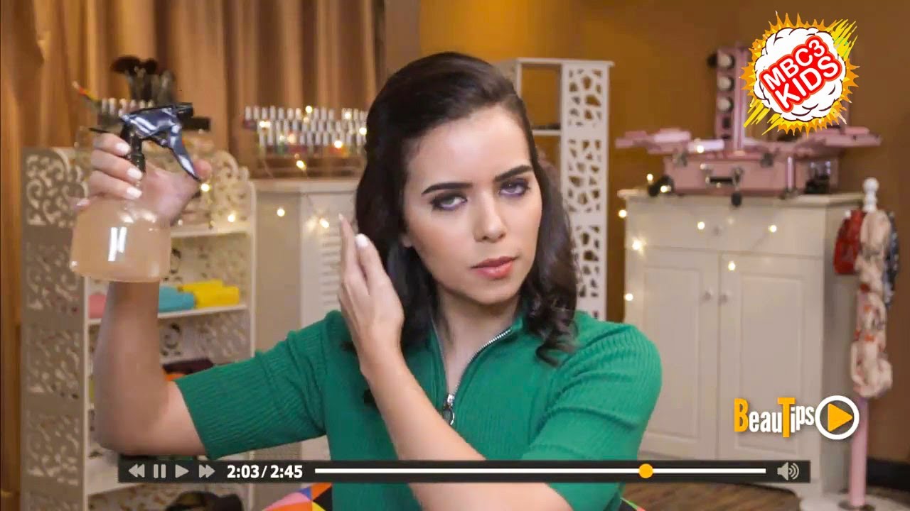 طريقة بسيطة لصنع سبراي للشعر في برنامج beautips مع عزة على mbc3