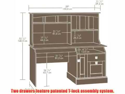 Sauder Graham Hill Computer Desk With Hutch In Autumn Maple Finish