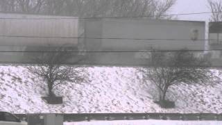 CSX Q017 Train Westbound On Raised Tracks