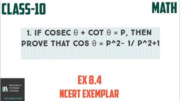1  If cosec θ + cot θ = p, then prove that cos θ = p2- 1/ p2+1