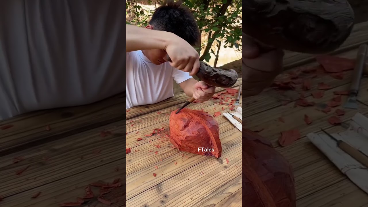 Made wooden Mask for Arrogant Rich man 💔🥹😭~ mini wood toy- woodworking art skill/wood hand 