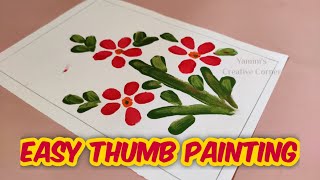 Thumbprint Flowers Painting ideas for kids || finger painting activities in summer