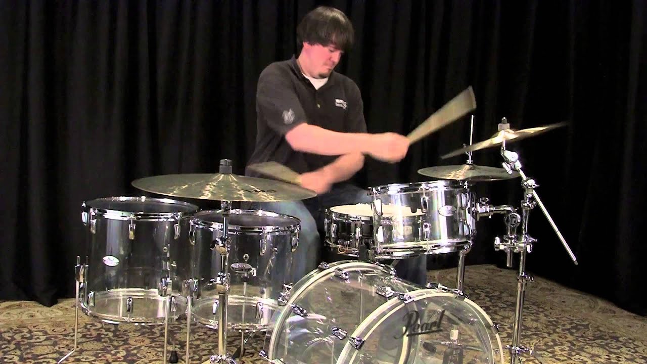 Pearl Crystal Beat Acrylic Drum Set 22/12/14/16 - Ultra Clear - YouTube