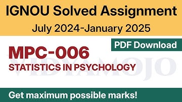 IGNOU MPC 006 Solved Assignment 2024-25 PDF Download | IGNOU MA Psychology/MAPC 1st Year Assignment