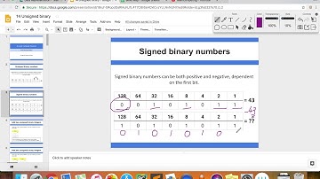 Data Representation - Signed binary numbers