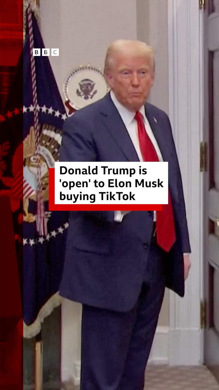 Donald Trump is 'open' to Elon Musk buying TikTok. #TikTok #US #Trump #BBCNews