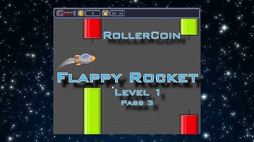 Playing RollerCoin Flappy Rocket Level1 Pass3