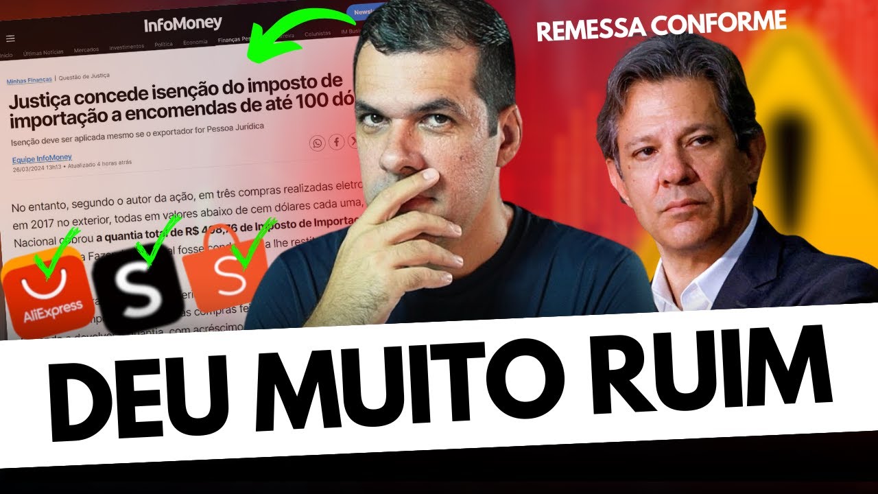 JUSTIÇA DECRETA ISENÇÃO A IMPORTAÇÃO DE ATÉ 100 DÓLARES - REMESSA CONFORME