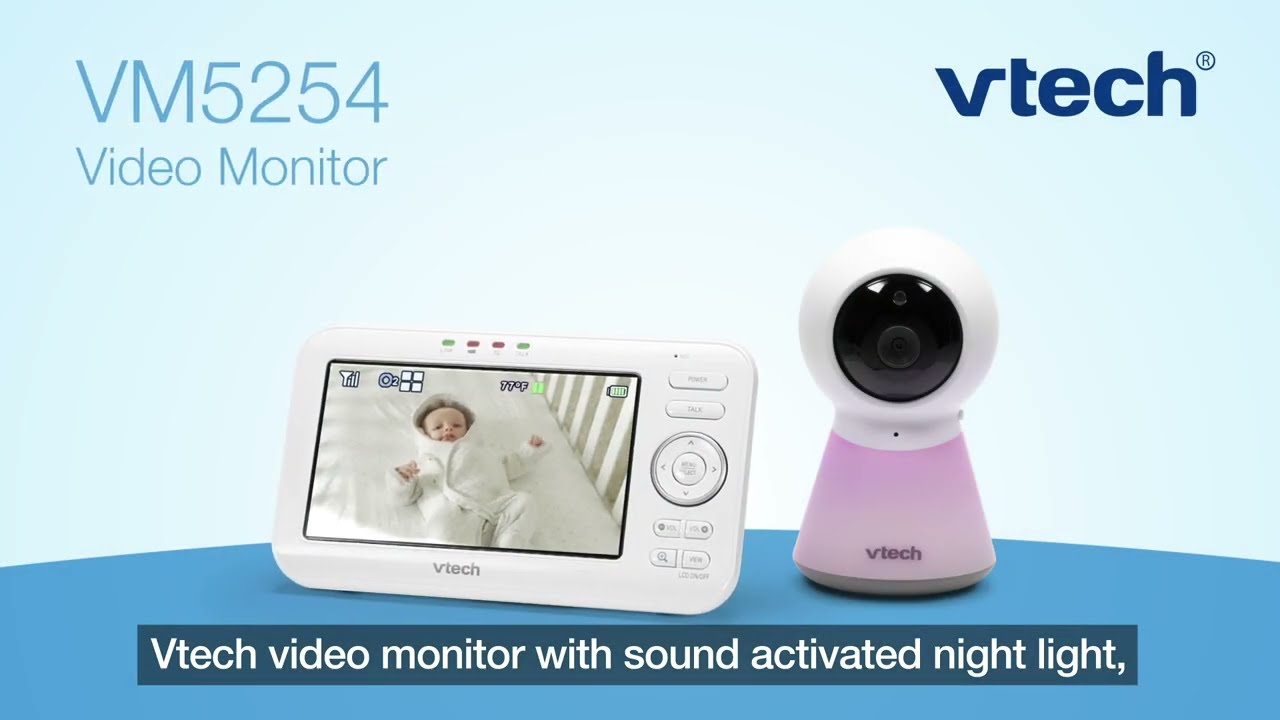 VTech Moniteur de bébé vidéo de 2,8 po avec veilleuse, VM3254 blanc de VTech  VM3254 
