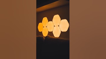 How cool are these nanoleaf hexagon light panels #mancaveideas #mancave #gamingroom #lighting